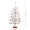 3ft. Artificial Retro Silver Tinsel Christmas Tree with 45 Red Mini Ornament Balls and Wooden Base